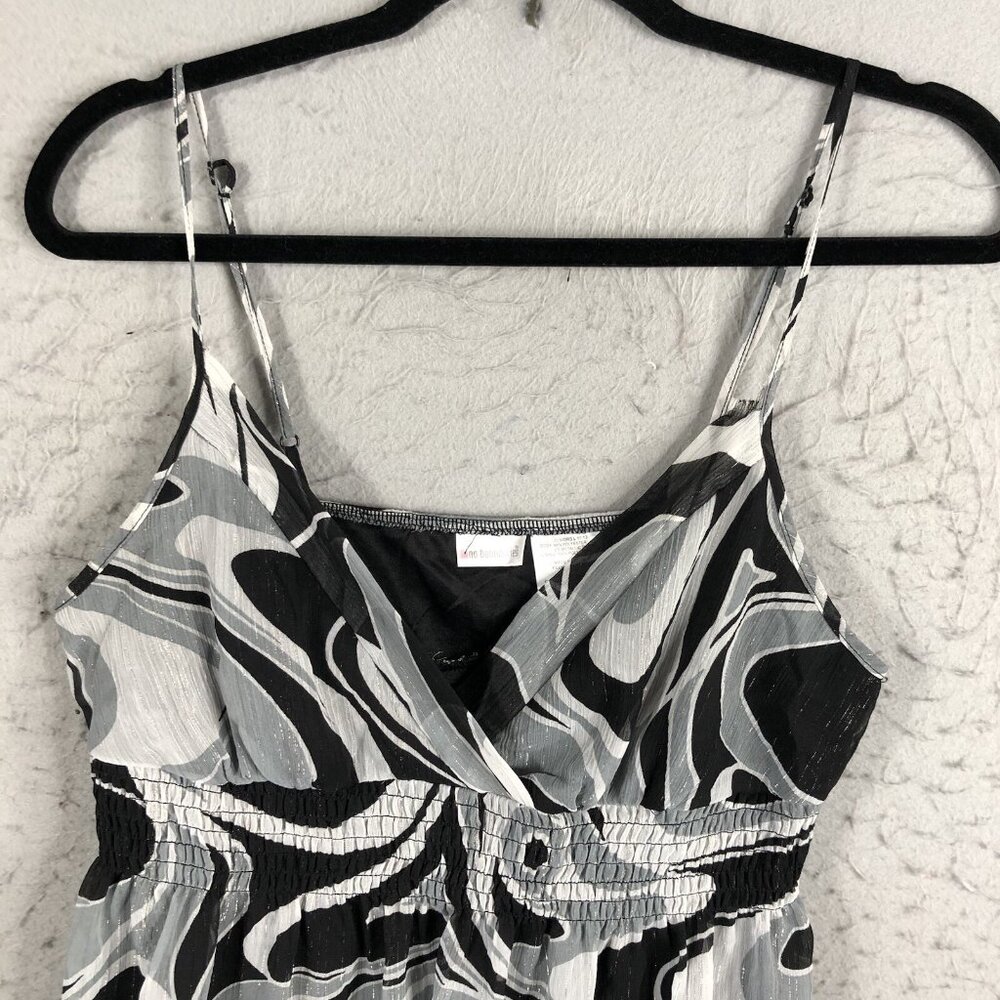 Y2K No Boundaries Top Juniors 11 Black Gray Metallic Babydoll Milkmaid Mod 90s - Picture 12 of 16